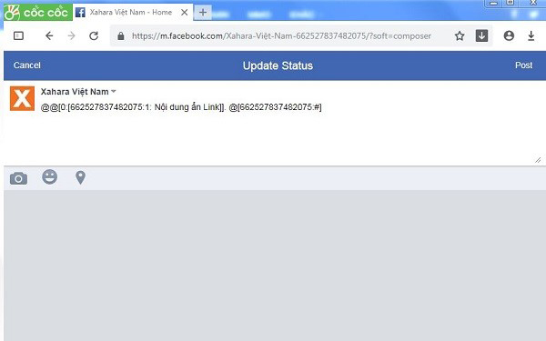Chèn link vào facebook