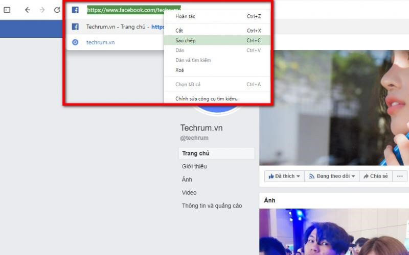 chèn link vào facebook