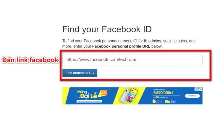 chèn link vào facebook